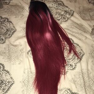 Red & black wig (no bangs)